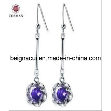 Tanzanite Color Sw Elements Jewelry Earrings, New Model Daily Wear Earrings (WSEQP04138)